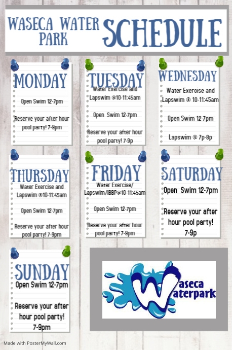 Mon-Sun schedule | PosterMyWall