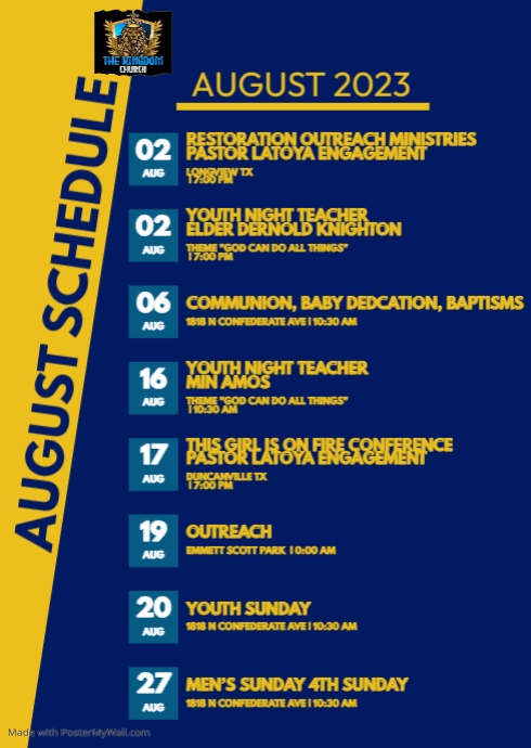 JUNE SCHEDULE TEMPLATE PosterMyWall
