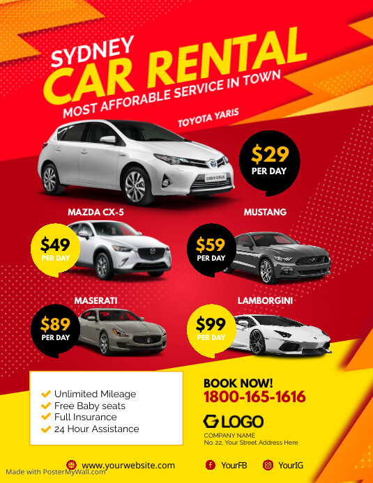 Car For Rent Flyer Template