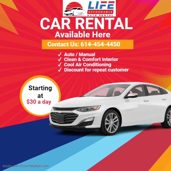 Car Rental Post | PosterMyWall