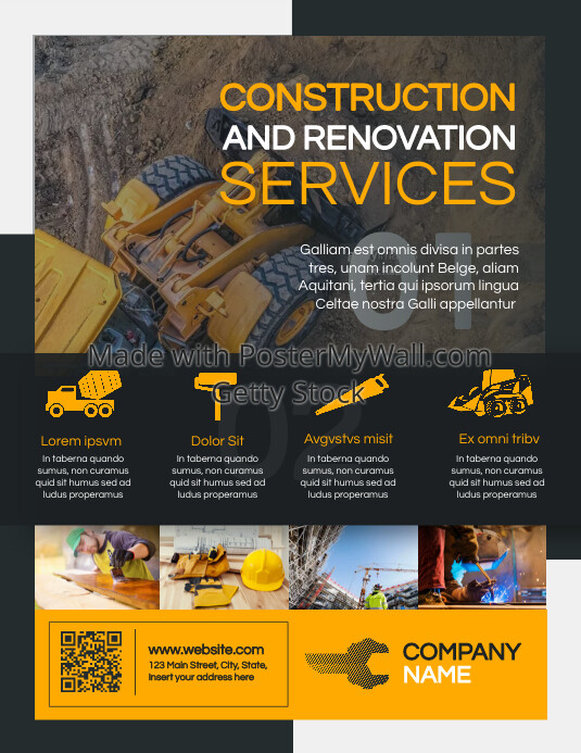 construction and renovation services flyer ad