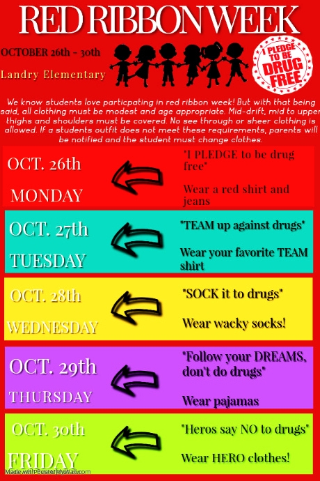 Landry's Red Ribbon Week Agenda-2021-22 SY | PosterMyWall