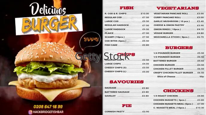 Copy of HACKBRIDGE FISH BAR TV1 (5) | PosterMyWall