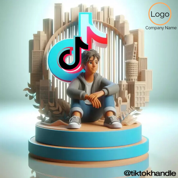 2D TikTok Profile Logo Social Media Handle Template PosterMyWall