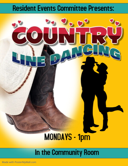 country line dancing template | PosterMyWall