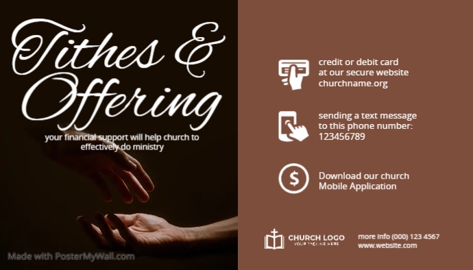 Copy of Church Tithe and Offering Ways to Give | PosterMyWall