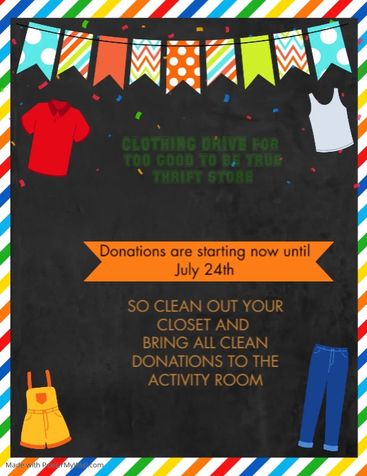 Clothing Drive Fundraiser Flyer PosterMyWall
