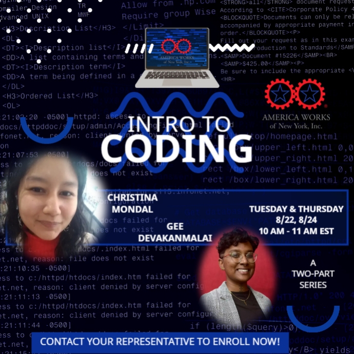 Copy of AWNY Intro to Coding_8-22-2023 | PosterMyWall