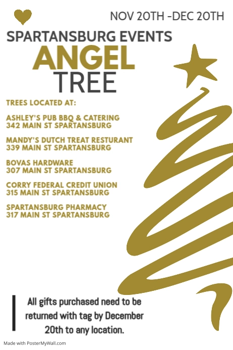 Christmas Giving Tree Flyer Template Poster