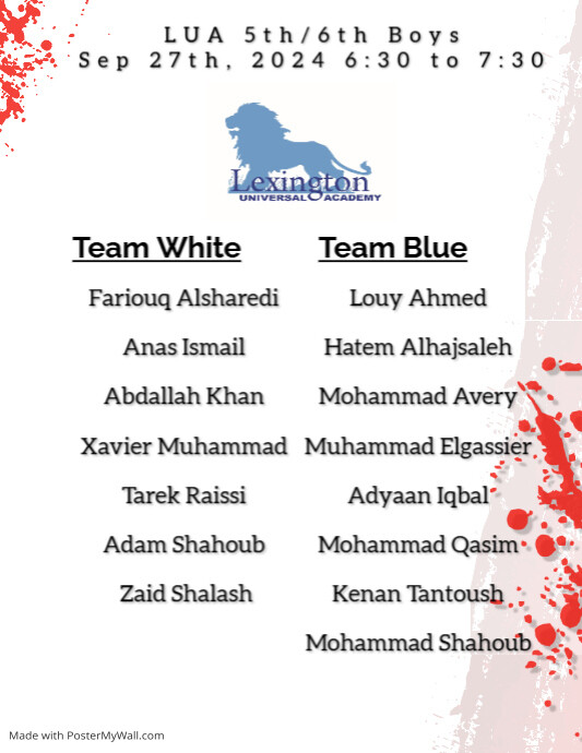 Basketball Roster | PosterMyWall