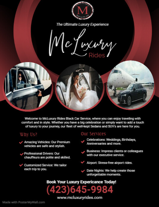 Limo Rent Flyer Copy of Luxury Limousine Service Flyer Ad | PosterMyWall