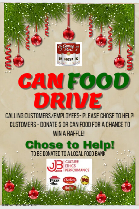 Can Food Drive Poster template