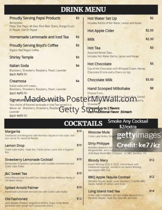 Restaurant Menu | PosterMyWall