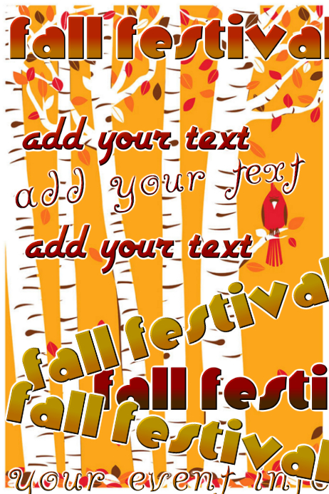 Fall Festival Autumn Leaves Event Flyer Ad Poster 海报 template