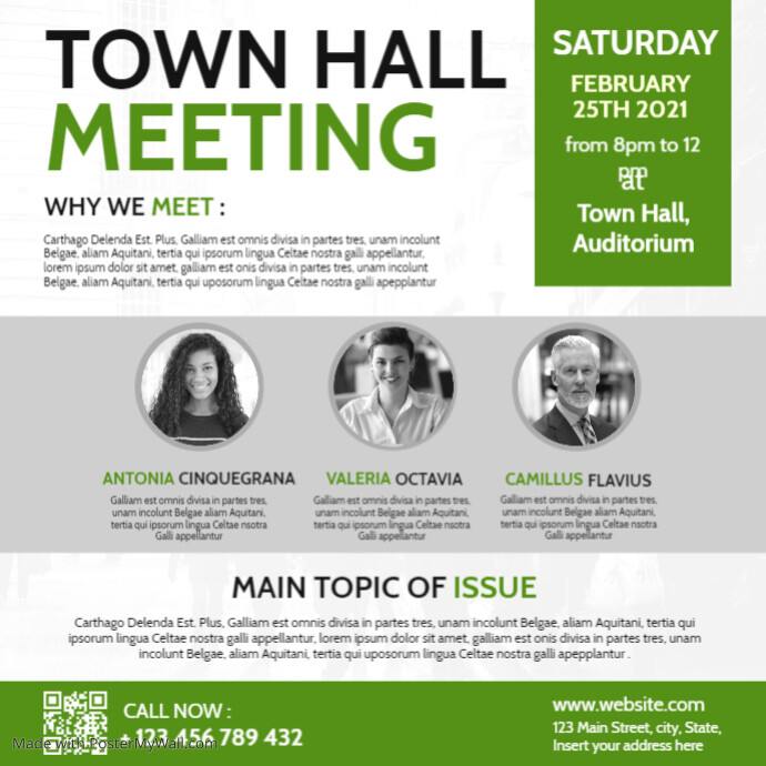town hall meeting instagram post advertising
