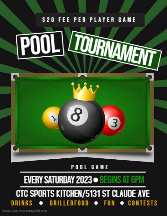 Copy of Copy of Pool tournament (1) | PosterMyWall