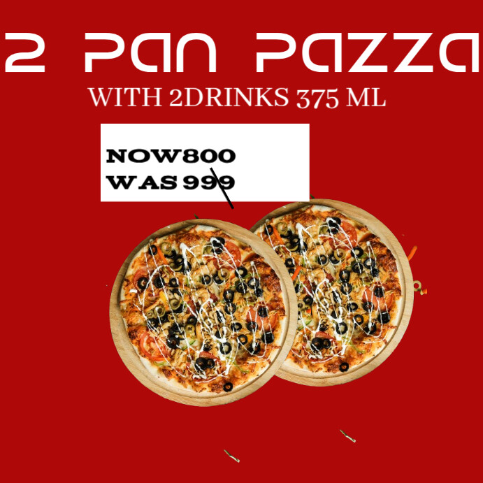 Plantilla de 2Pan pazza | PosterMyWall