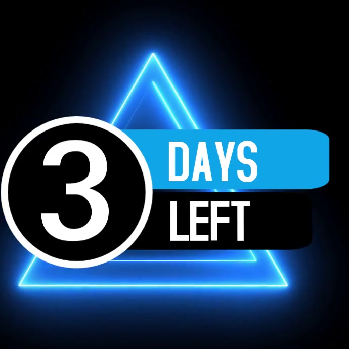 3 Days  Countdown Video Advert Instagram 帖子 template