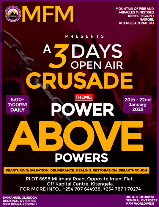 3 days crusade power above powers ใบปลิว (US Letter) template