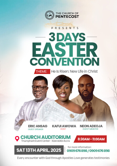Copy of 3 Days Easter Convention Church Program | PosterMyWall