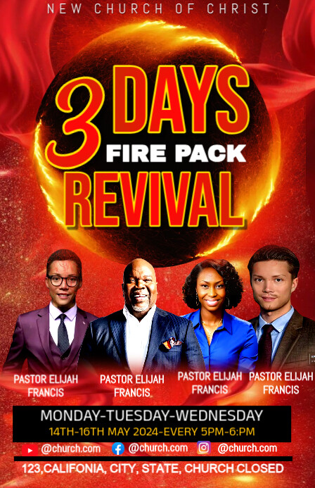 3 days fire pack revival template design Tabloid