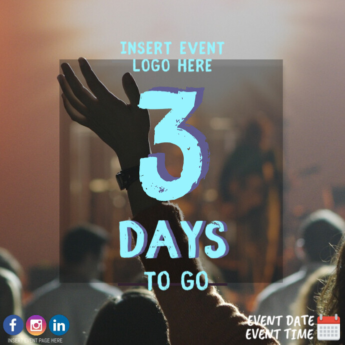 3 Days To Go Countdown Event Template | PosterMyWall
