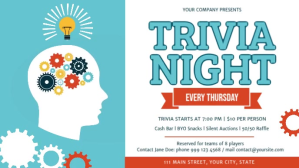 Trivia Night Event Facebook Cover Video Ikhava Yevidiyo ye-Facebook (16:9) template