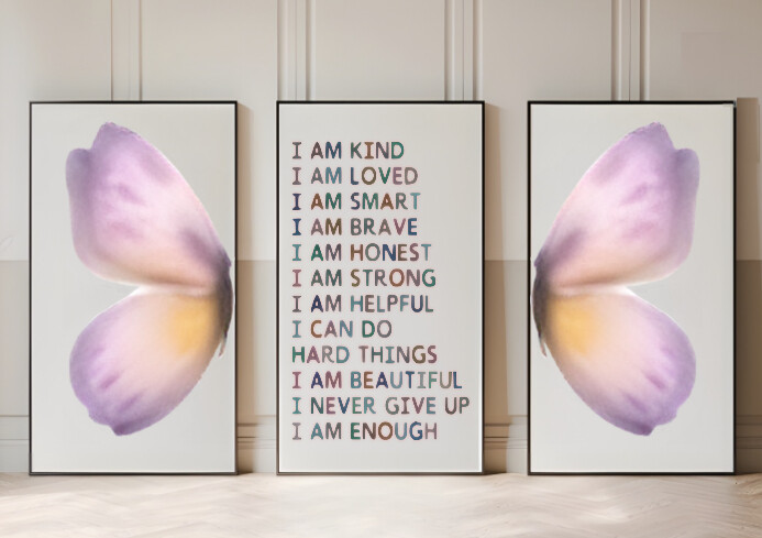 3-piece positive Affirmation frame Template | PosterMyWall