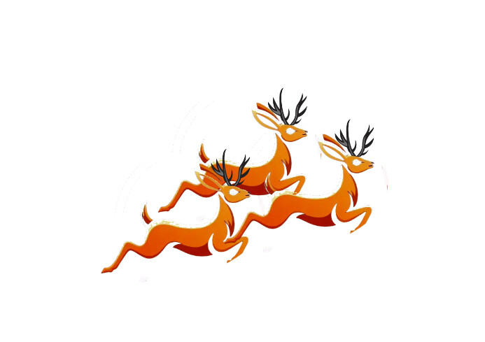 3 Reindeers Image A4 template