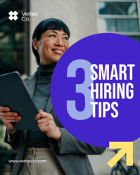 Purple Hiring Tips Instagram Portrait Template - Page 1
