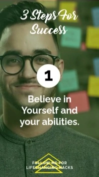 3 steps for success positive video story História do Instagram template