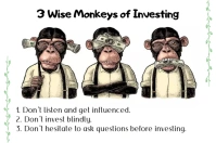3 Wise monkeys of Investing Label template