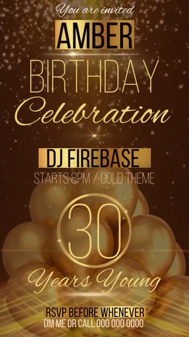 Copy of 30 30TH BIRTHDAY PARTY DESIGN TEMPLATE | PosterMyWall