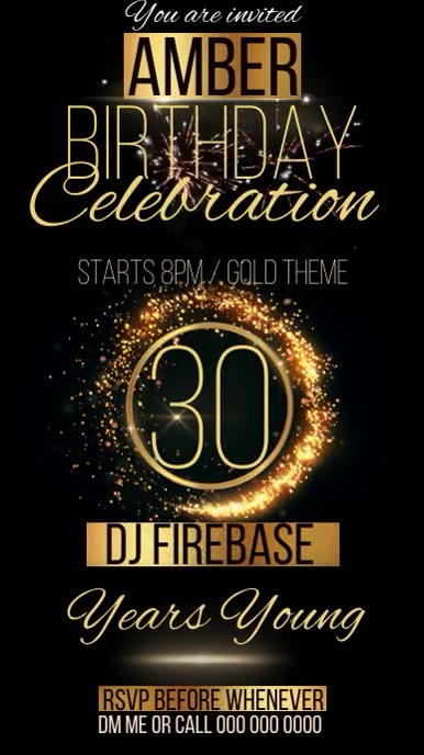 30 30TH BIRTHDAY PARTY DESIGN TEMPLATE | PosterMyWall