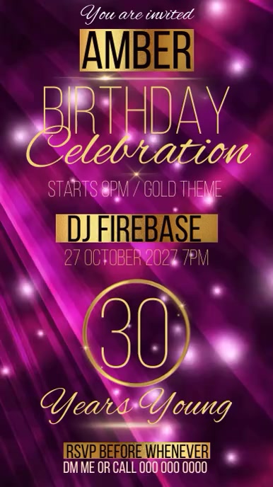 Copy of 30 30TH BIRTHDAY PARTY DESIGN TEMPLATE | PosterMyWall