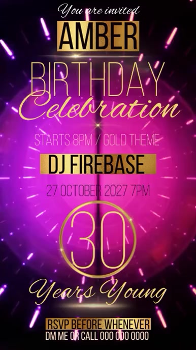 Copy of 30 30TH BIRTHDAY PARTY DESIGN TEMPLATE | PosterMyWall