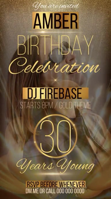 Copy of 30 30TH BIRTHDAY PARTY DESIGN TEMPLATE | PosterMyWall