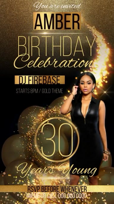 Copy of 30 30TH BIRTHDAY PARTY DESIGN TEMPLATE | PosterMyWall