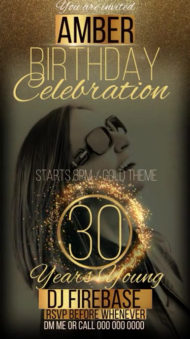 Copy of 30 30TH BIRTHDAY PARTY DESIGN TEMPLATE | PosterMyWall