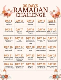 30 Days Ramadan Challenges Flyer (US Letter) template