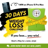 30 Days Weight Loss Challenge Publicación de Instagram template