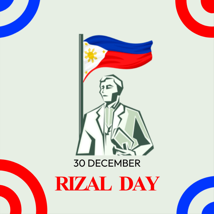 30 december rizal day com bandeira Template | PosterMyWall