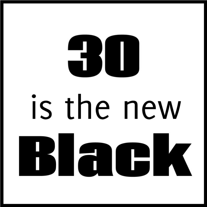 30 is the new black greeting card Instagram Post template