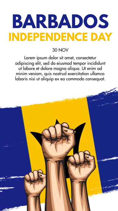 30 Nov - Barbados Independence Day เรื่องราวบน Instagram template