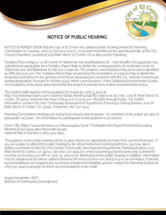 Notice of Public Hearing Planning Commission PosterMyWall