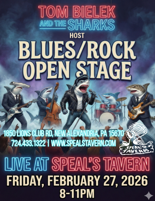 Tom Bielek and The Sharks Host Blues/Rock Open Stage Live at Speal's