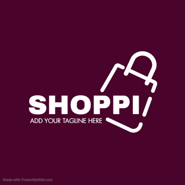 white and purple bag icon logo