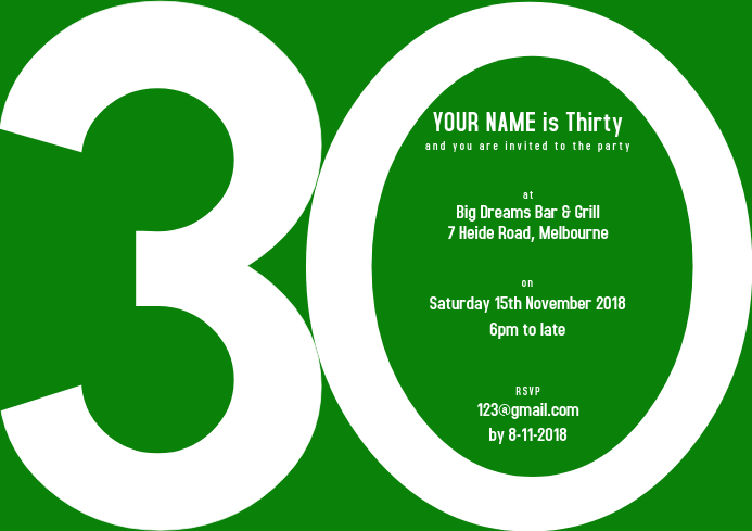 30th Birthday Printable