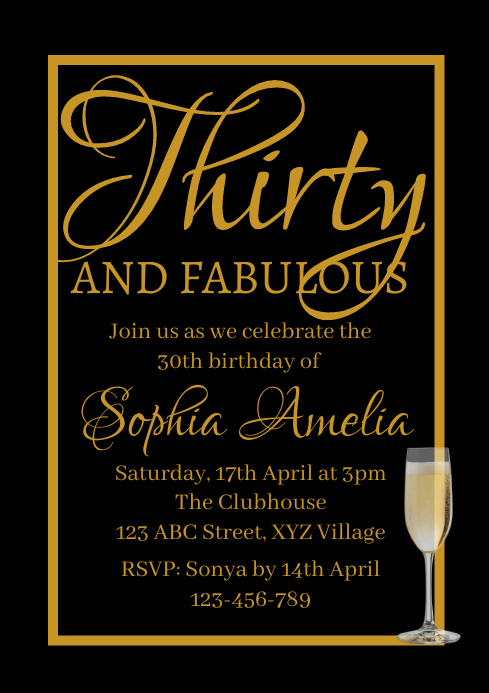 30th Birthday Invitation 6 Template | PosterMyWall
