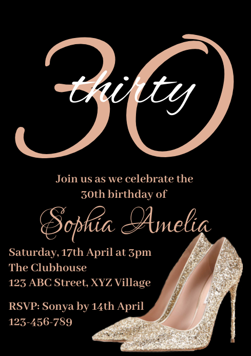 30th Birthday Invitation 7 Template | PosterMyWall